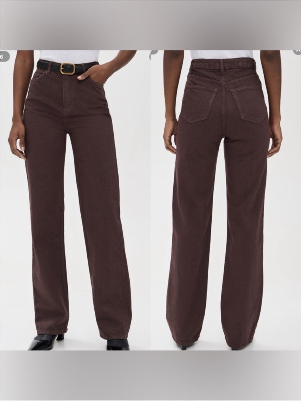Reformation Wilder High Rise Wide Leg Jeans Brown Size 26